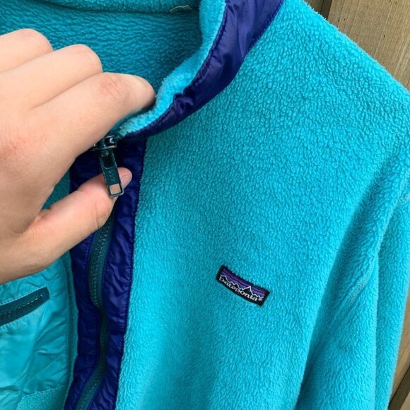 Vintage 90s Patagonia Sweater Jacket XL Blue - Picture 5 of 7